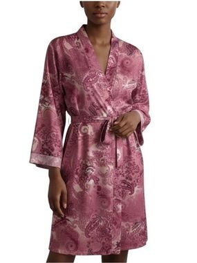 ✨3/$20✨ Delicates Casual Paisley Long Sleeve Open Front Tie Waist Kimono Robe